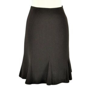 Skirt Fit & Flare A-Line Gusseted Fully Lined Side Zip Brown Women Size 8 Petite